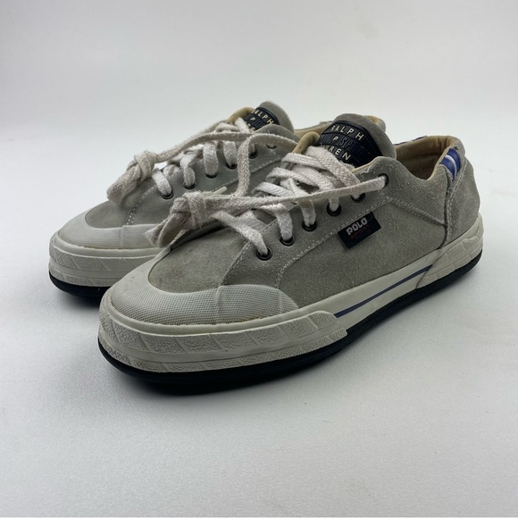 Vintage Polo Sport Ralph Lauren Canvas Shoes Men’s Size 10 Off White Sneakers